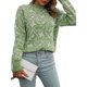 thumbnail image 3 of VISgogo, suéter de punto esponjoso para mujer, primavera, informal, estampado de estrellas, suelto, manga larga, cuello redondo, pulóver, Tops, ropa de calle VISgogo moda, 3 of 7