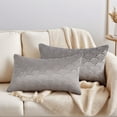 thumbnail image 2 of Unique Bargains Pack of 2 Velvet Solid Throw Pillow Covers 20" x 12" Grey, 2 of 6