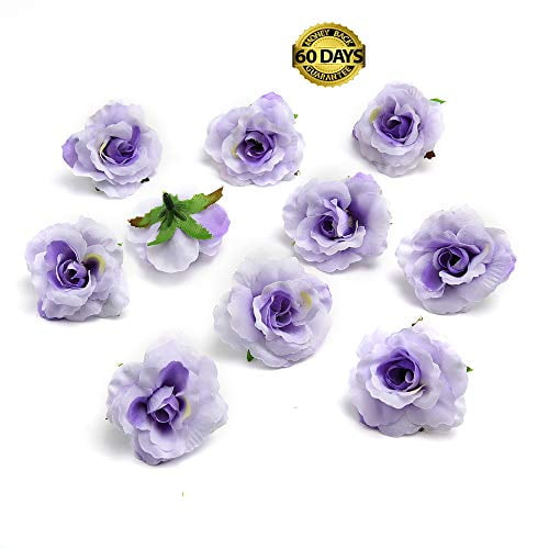 Silk Flowers In Bulk Wholesale Artificial Flower Silk Rose Handmade Flower Head Wedding Decoration Diy Wreath Hat Dress Clip Accessories 30pcs 4 5cm Light Purple Walmart Com Walmart Com