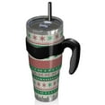 thumbnail image 2 of 40oz Tumbler,Green Christmas Tree and Snowflake Pattern Insulated Tumblers with Removable Handle,Stainless Steel Double Vacuum Coffee Tumbler Cup with Straw for Home,Office,Travel,Party, 2 of 5