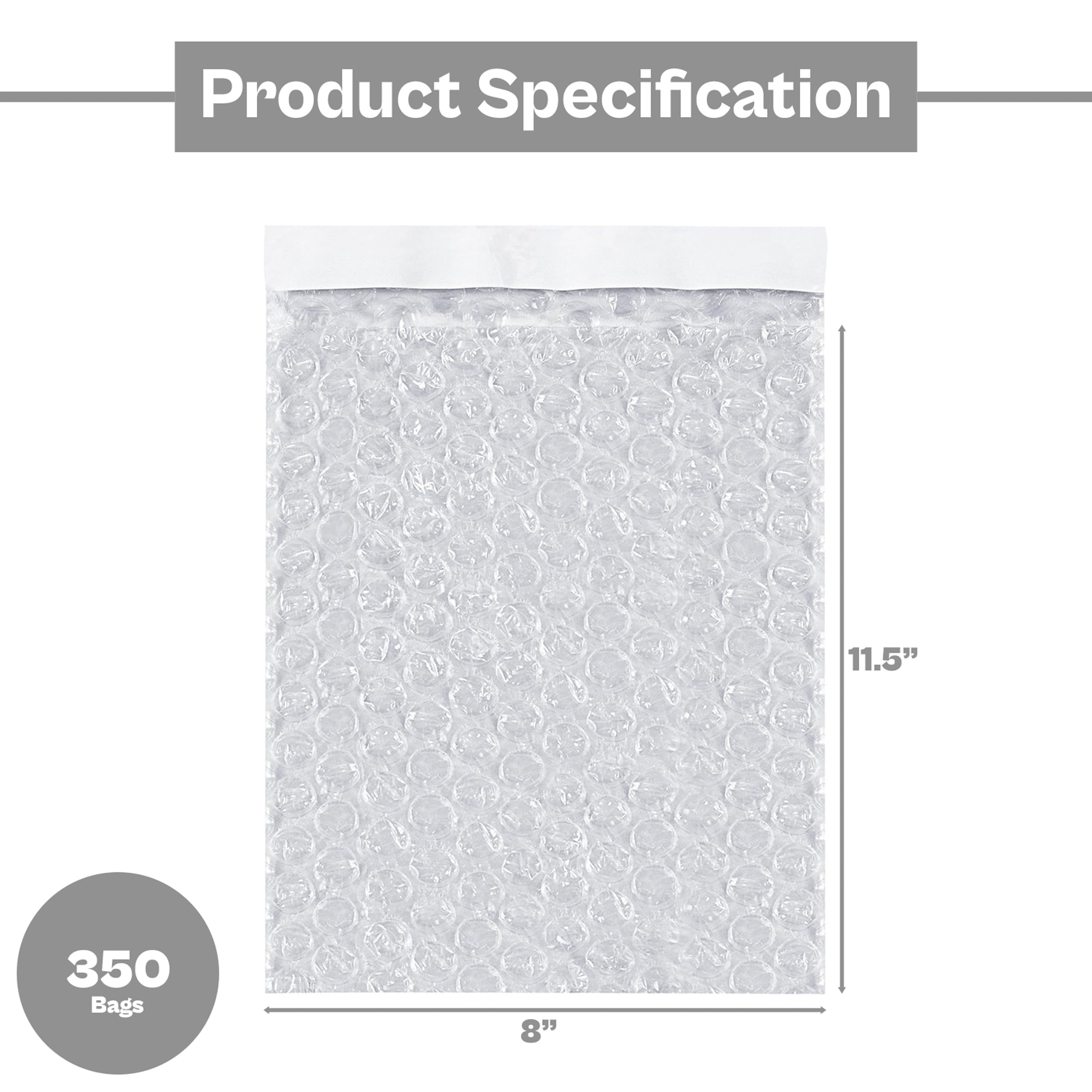 SSBM Bubble Pouches Bubble Out Bags, 8x11.5 Inch, 350 Pack, Clear, Self Seal Air Cushion Bags For Moving Protecting & Shipping Fragile Items