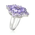 thumbnail image 3 of Ross-Simons 2.70 ct. t.w. Tanzanite Flower Burst Ring in Sterling Silver, Women's, Adult, 3 of 5