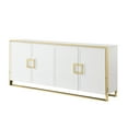 thumbnail image 3 of Ailani White Sideboard/Buffet - 4 Doors, Polished Gold Handle and Leg Tip, 2 Adjustable Shelves, 3 of 10