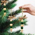 thumbnail image 7 of Nkmbld Christmas Tree Pendants Wooden Beads String Hangings Christmas Decorations for Walls Windows Doors Home Party Garden, Green, 7 of 7