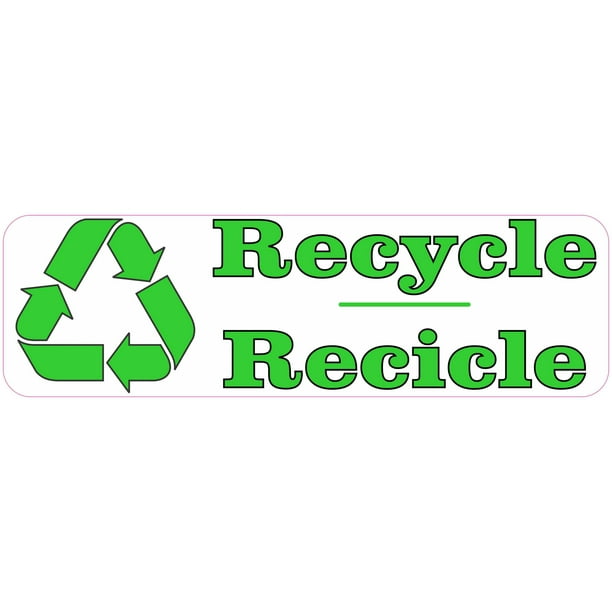 10in x 3in English Spanish Recycle Vinyl Sticker