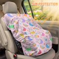 thumbnail image 2 of KUIFORTI Ester Car Seat Cover Baby Girl Eggs Bunny Car Seat Sun Shade Cover Easter Decor, Cooler Temperature Infant Car Seats Reflective Heat Protector, Stretch Carseat Covers, 2 of 6