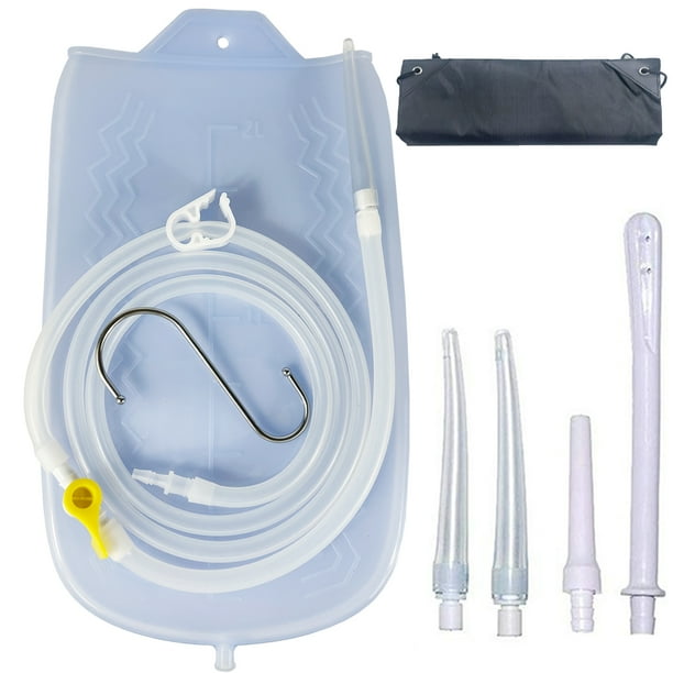 Silicone Enema Kit 2 L Enema Bag 6.3ft. Long Silicone Hose 3 MultiSize