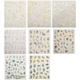 thumbnail image 1 of 8 hojas de pegatinas autoadhesivas para uñas, decoración de manicura DIY, pegatinas de uñas de línea abstracta dorada 3D, pegatinas de uñas de flores, pegatinas de purpurina, accesorios de pegatinas, 1 of 6