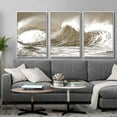 thumbnail image 3 of IDEA4WALL 3 Piece Framed CanvasWall Art for Living Room, Bedroom Golden Waves Canvas Prints for Modern Home Decoration Ready to Hang, 3 of 4