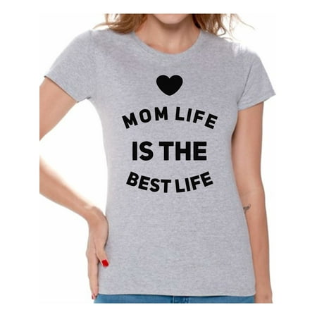 Awkward Styles Women's Mom Life Is The Best Life Graphic T-shirt Tops Cute Mother's Day (Green Day Best Days Of Our Lives)