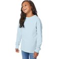 thumbnail image 4 of Hanes Kids' Garment Dyed Long Sleeve T-Shirt Soothing Blue M, 4 of 8