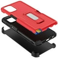thumbnail image 5 of For Samsung Galaxy S23 Ultra Hybrid Invisible ID Card Slot Wallet with Kickstand Holster Belt Clip Holder Heavy Duty Slim Phone Case Cover by Xpression - Red, 5 of 9