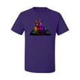 thumbnail image 2 of Neon Retro Rainbow DJ MC Hip Hop Cat | Mens Cat Lover Graphic T-Shirt, Purple, Medium, 2 of 4