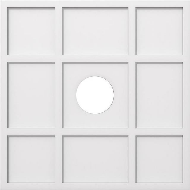Ekena Millwork CMP30RK-06000 30 in. OD x 6 in. ID Square Rubik Architectural Grade PVC Contemporary Ceiling Medallion