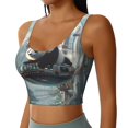 thumbnail image 2 of Pofeuu Panda In Futuristic City Print Sports Bra for Women Sexy Vest Yoga Running Gym Fitness Crop Bras Tops-Medium, 2 of 8