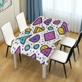 thumbnail image 4 of Yayeee Tablecloths 60" x 120" Rectangle Wrinkle Resistant Party Table Cover, Purple Retro Pattern, 4 of 8