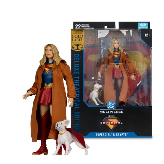 Supergirl and Krypto (DC Multiverse: Supergirl Movie) 7" Gold Label Action Figure Deluxe Theatrical Edition - McFarlane Toys
