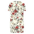 thumbnail image 5 of Rollbacks & More Viikei Women's Summer 2 Piece Outfits Lounge Sets,Women Casual Round Neck Print Short Sleeve Blouse Fashion Pants Pajamas Suit Beige S, 5 of 6