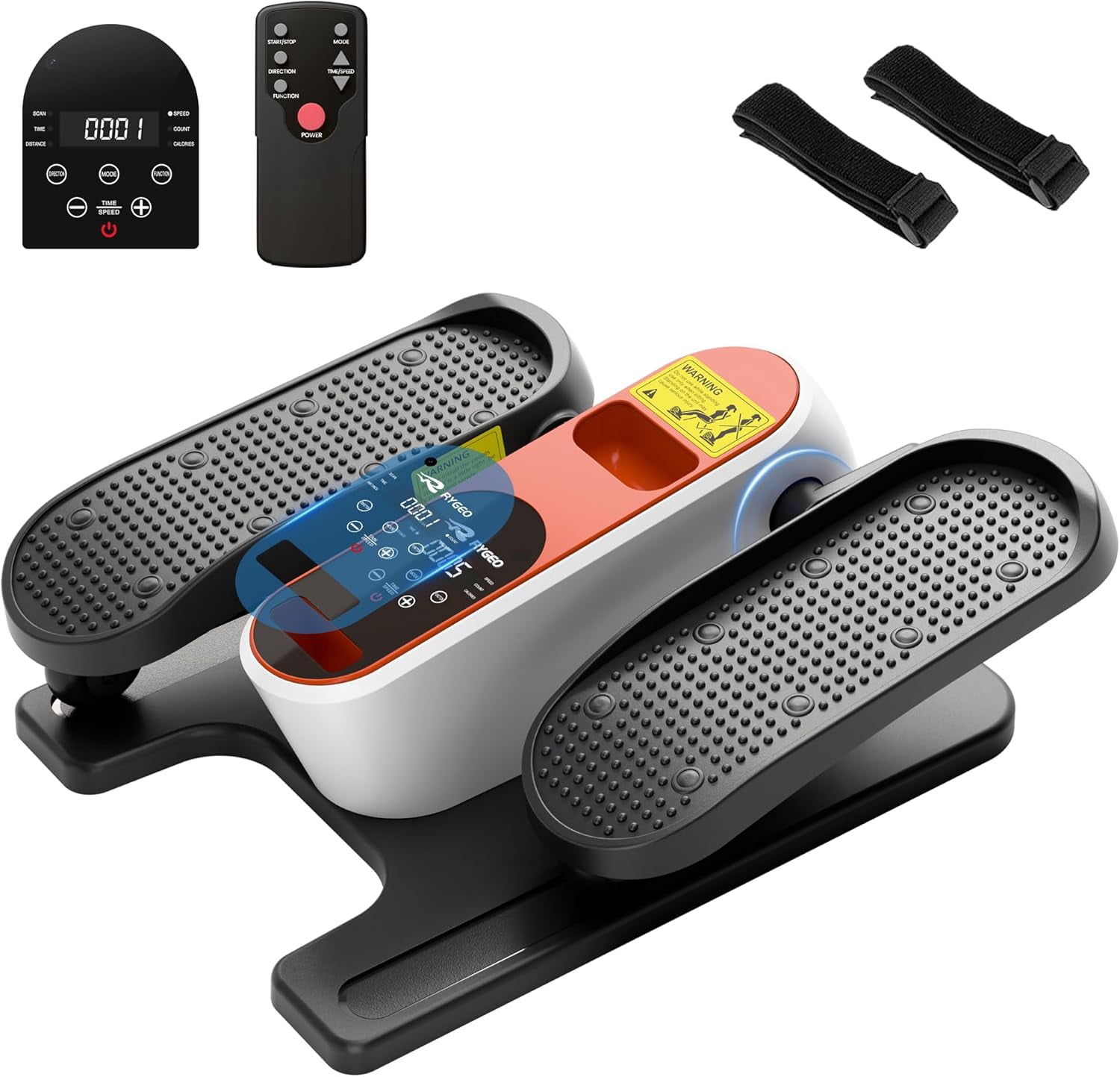 Electric Seated Pedal Elliptical Leg Exerciser with LCD Display & Remote for Home Office Under Desk Low Impact Workout Machine