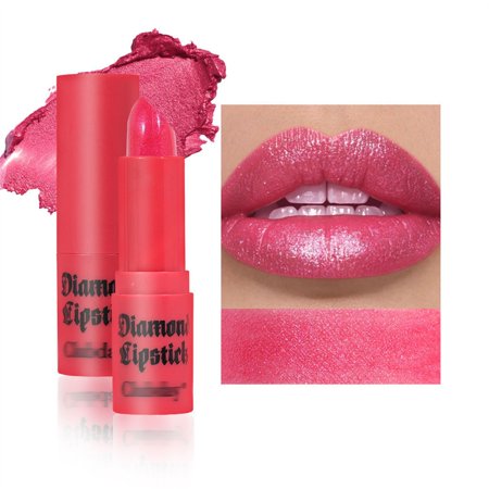 Diamond Glitter Lipstick Shiny Lip Gloss Sparkling High Pigment Longlasting Smudgeproof Non Stick Cup Lipstick Lip Blam For Women Girl Lip Makeup