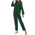thumbnail image 3 of Women Pajamas Set Long Sleeve Notched Collar Button Down Soft, 3 of 7