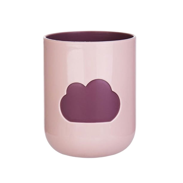 Advancent Copa Simple de doble capa nubes multiusos portátil cepillado tazas personalidad moda cepillo de titular pareja amante Suministros de limpieza para el hogar Rosa 301-400ml