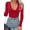 Red, variant on MOYIKO Deep V Neck Long Sleeve Bodysuits for Women Fitted Tops,Size S-XXL