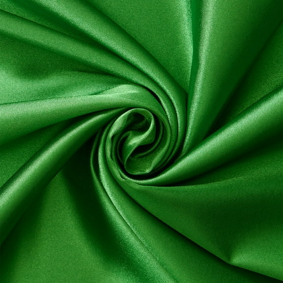Stretch Charmeuse Satin Polyester Fabric for Wedding Dress by The Yard (Kelly Green)