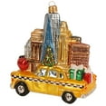 thumbnail image 3 of New York Taxi with Landmark Buildings Polish Glass Christmas Tree Ornament NYC, 3 of 4