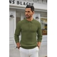 thumbnail image 2 of COOFANDY Men's Knit Polo Shirts Long Sleeve Casual Button Down Ribbed Polo Shirt Fashion Golf Shirts, 2 of 6