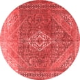 thumbnail image 1 of Ahgly Company Indoor Round Medallion Red Traditional Area Rugs, 3' Round, 1 of 4