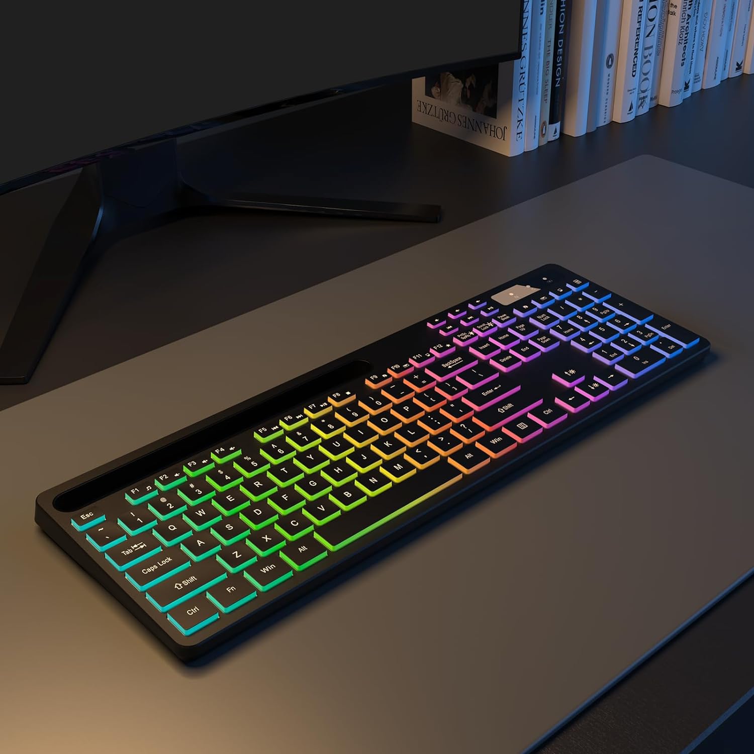 Marvo Wireless Gaming Keyboard with RGB Backlit and Phone Holder photo 7
