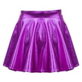 thumbnail image 2 of Haitryli Kids Girls Mini Skirt Metallic Pleated Flared Skater Dance Skirt Costume Cheering Dancewear Purple 10, 2 of 4