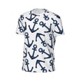thumbnail image 6 of Wukai Navy Blue Anchors Print Men's Short-Sleeved Mesh T-Shirt,Quick-Dry Short Sleeve Workout T-Shirt-Medium, 6 of 8