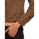 thumbnail image 5 of CHAQUETA DE DENIM CORTA SIN CUELLO DE MANGA LARGA PARA MUJERES INSPIRE CHIC MARRÓN OSCURO, 5 of 6