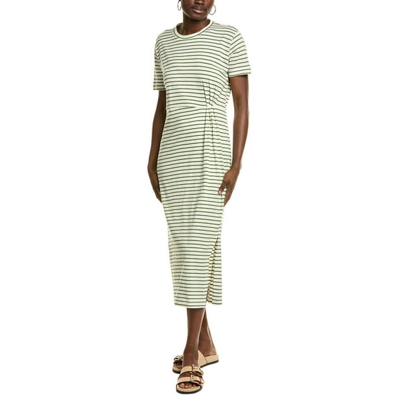 Vince Camuto womens Pleated Side T-Shirt Dress, l, Green