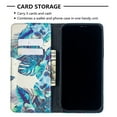 thumbnail image 2 of Dteck Case for Apple iPhone 12 Pro 6.1-inch,Patterned Flip PU Leather Wallet iPhone 12 6.1" Case Magnetic 3 Card Holder Slots with 1 Cash Pocket Protective Kickstand Shell Cover,Leaves, 2 of 7