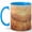 Blue, variant on Golden Mountain Sunrise Coffee Mug, Warm Field Landscape Nature Design, 11 oz Ceramic Cup