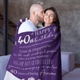 thumbnail image 2 of 40th Birthday Present for Women Blanket,Happy 40th Birthday Decorations Throw Blanket for Her 1983 Birthday Present for Wife Mom Men Cheers to 40 Years Present Purple 50" X 60", 2 of 6