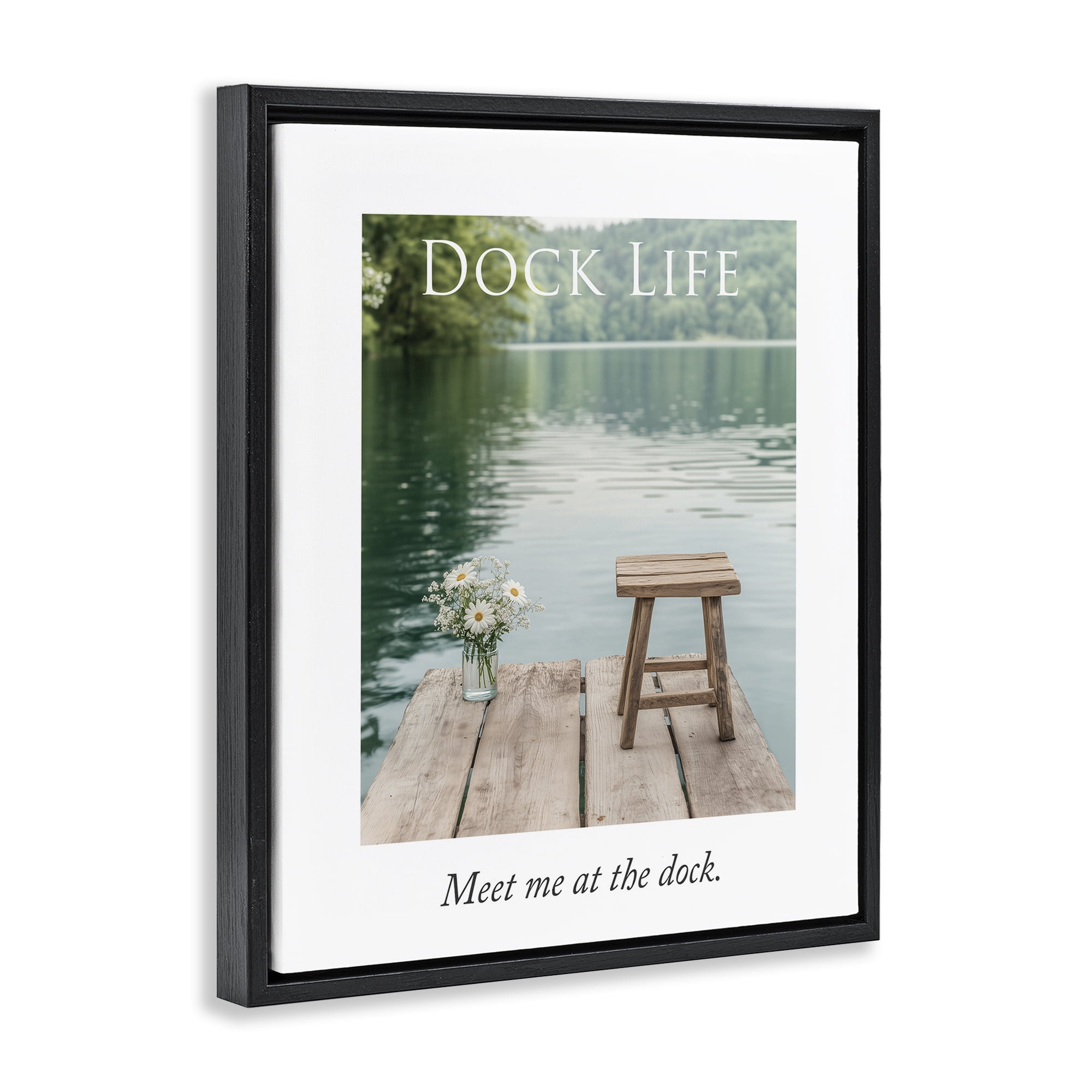 Stupell Industries Dock Life Calming Scenery Black Framed Floater Canvas Wall Art, design by A Barefoot Stylist