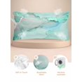 thumbnail image 2 of Aqua Marble Pillow Cases Cal King Size, Smooth Satin Pillowcase for Hair and Skin, Modern Abstract Waves Silvery Farmhouse Decorative Cooling Bed Pillow Covers with Zipper, 20x40 Inches, 2 of 5