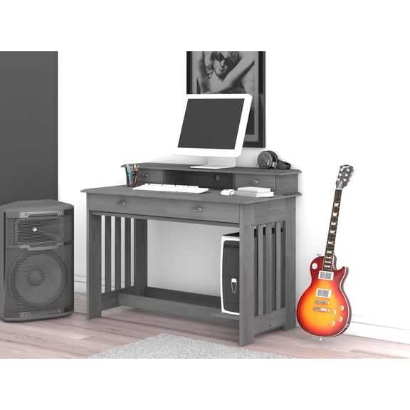 Discovery World Furniture Student Desk and Hutch in Charcoal