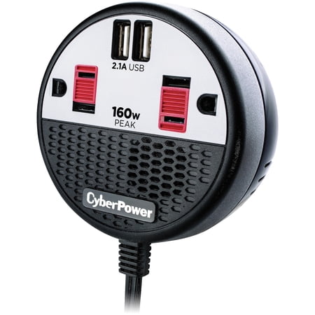 UPC: 0649532618583 | Cyberpower CPS160PPB2U 160 Power Inverter With 2 AC Outlets  Black/Red