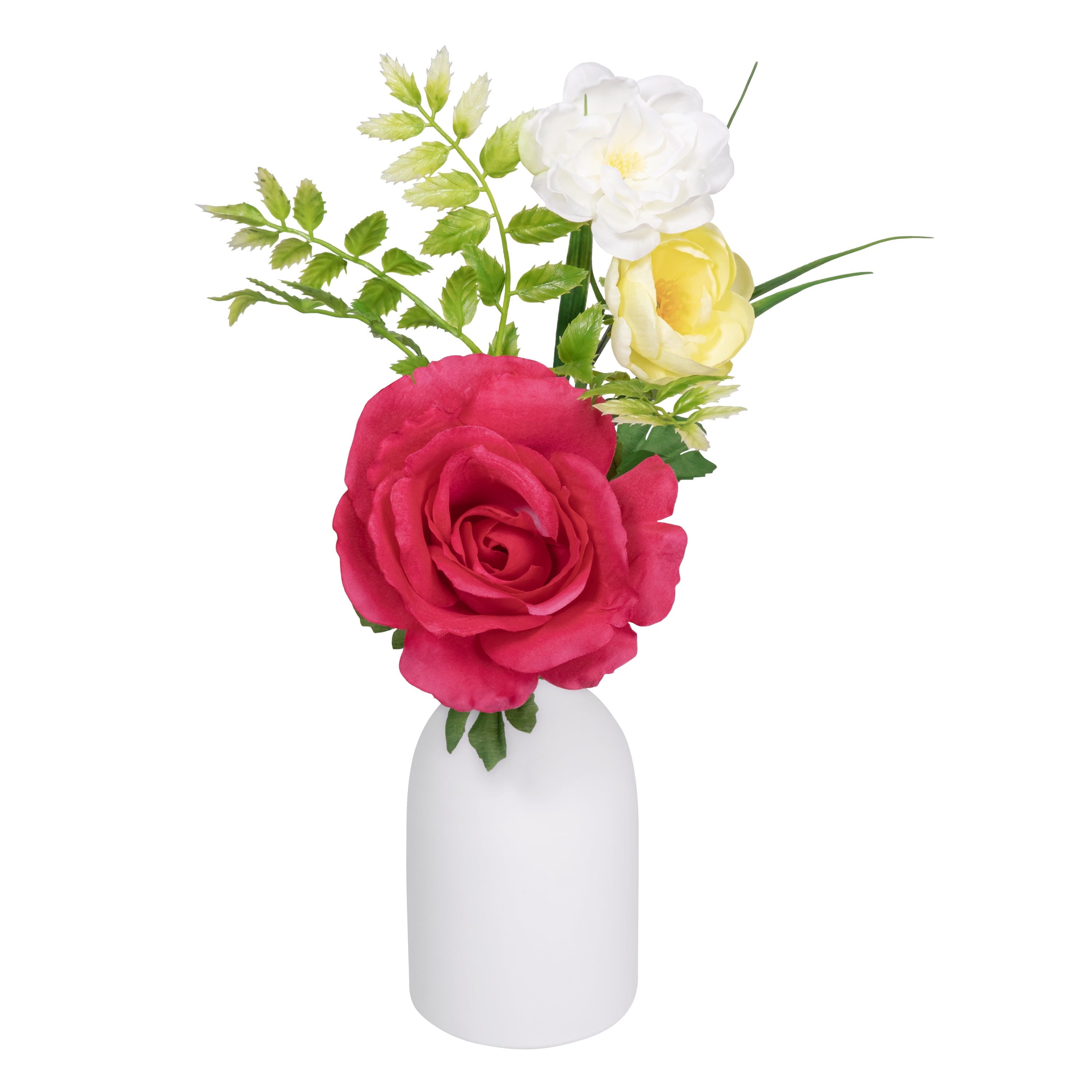12" Artificial Silk Pink Rose Mixed Spring Pick, for Indoor Use, by Mainstays