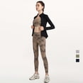 thumbnail image 3 of Traje de yoga de otoño e invierno de manga larga de secado rápido para fitness, running, yoga, chaqueta, blusa deportiva para mujer, 3 of 5