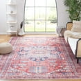 thumbnail image 5 of SAFAVIEH Serapi Doncho Traditional Machine Washable Area Rug, Red/Navy, 8' x 10', 5 of 16