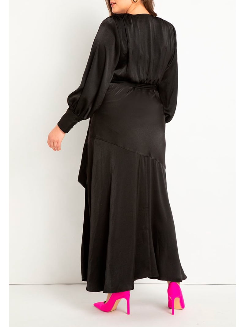 eloquii women's plus size satin maxi dress ELOQUII Women's Plus Size Satin Maxi Dress