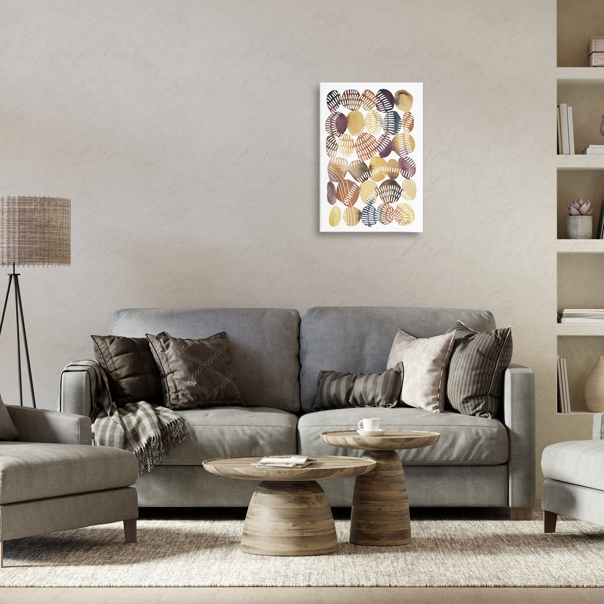 Stupell Industries Southwestern Patterned Pebbles Abstract Painting Gallery Wrapped Canvas Art Print Wall Art, 16 x 24