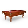 Livingston 8-foot Billiard Table -- Burnished Finish With Burgundy Felt