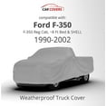 thumbnail image 2 of Weatherproof Truck Cover Compatible with 1990-2002 Ford F-350 with Reg Cab, 8 Ft Bed & Shell - Outdoor & Indoor - Rain, Snow, Hail, Sun - Theft Cable Lock, Bag & Wind Straps, 2 of 9